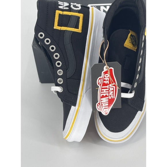 Vans Sneakers Sk8 Hi National Geographic Logo Black & Yellow‎ Skate Women 6 New